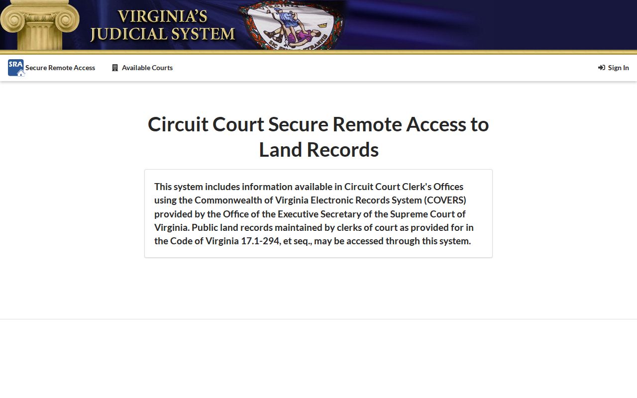 Alexandria previous residents Virginia SRA deed index interface